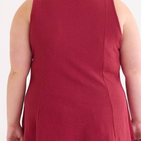 NEW Penningtons Jewel Tone Ruby Red Cami Flowy Top Balletcore Stretchy Size 1X - Picture 3 of 8